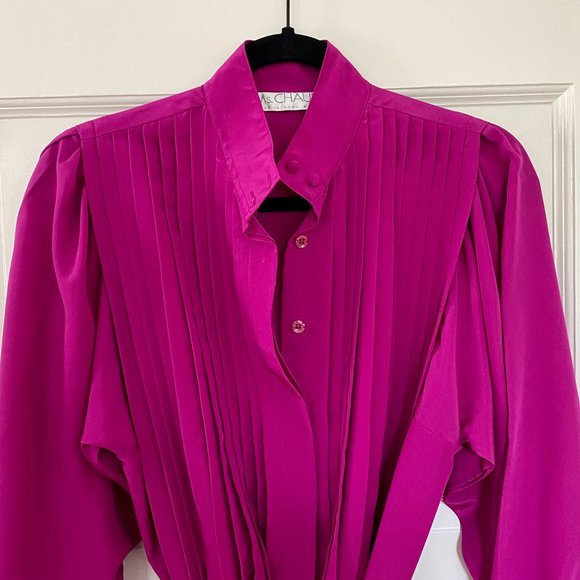 VINTAGE MS CHAUS || FUCHSIA DRESS - Picture 2 of 5